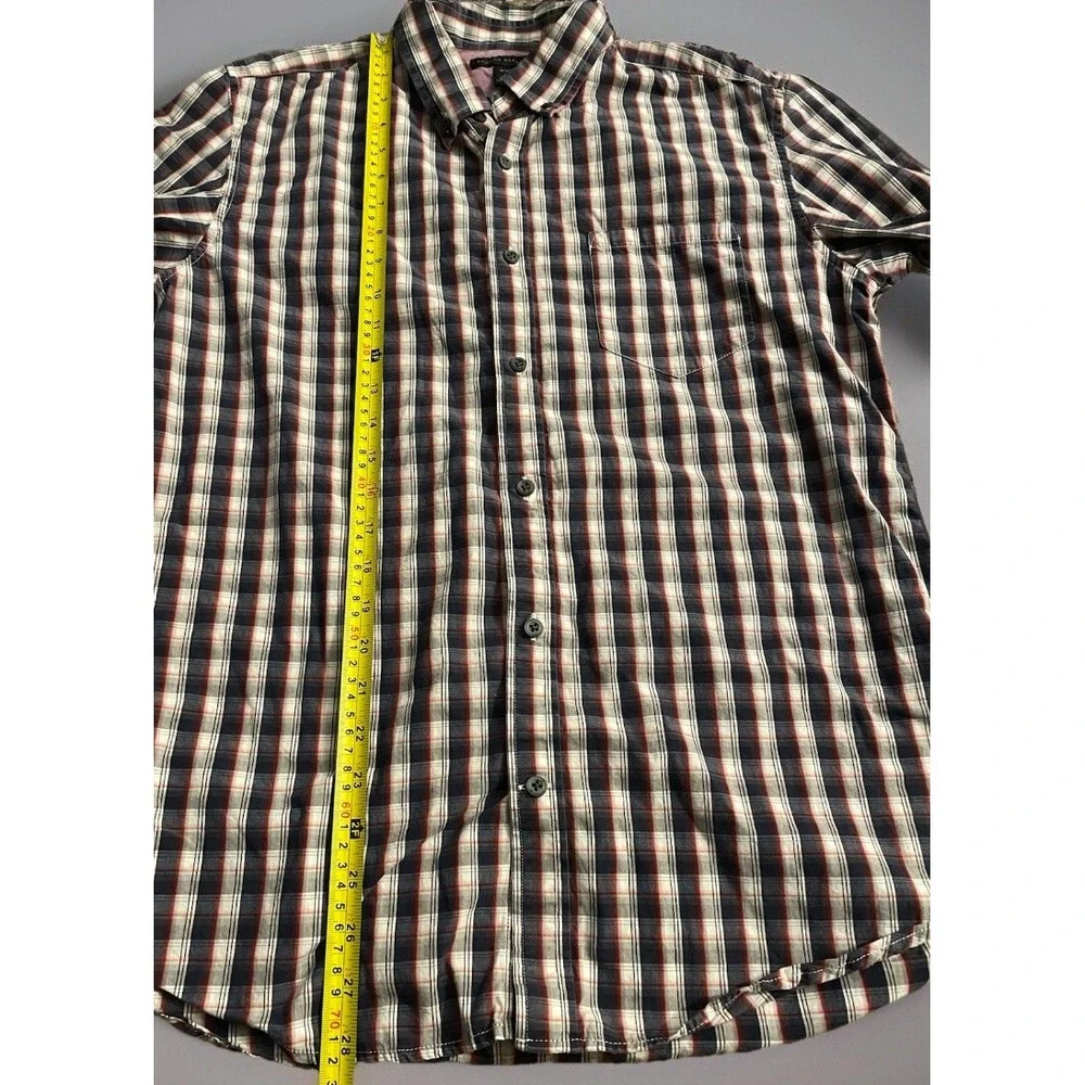 Banana Republic Long Sleeve Button Down Shirt Blue White Red Plaid Large JBHS